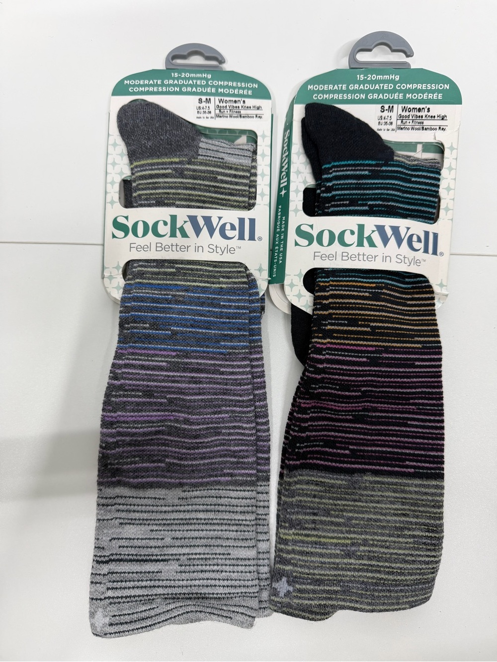 NWT Sockwell Good Vibes Women’s S/M Compression Socks 15-20 mmHg – 2 Pairs